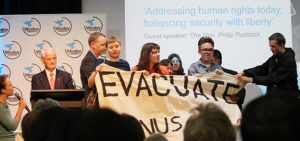 Protesters Interrupt Ruddock at Gordon Moyes Lecture