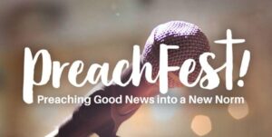 Moderator welcomes attendees to Preachfest